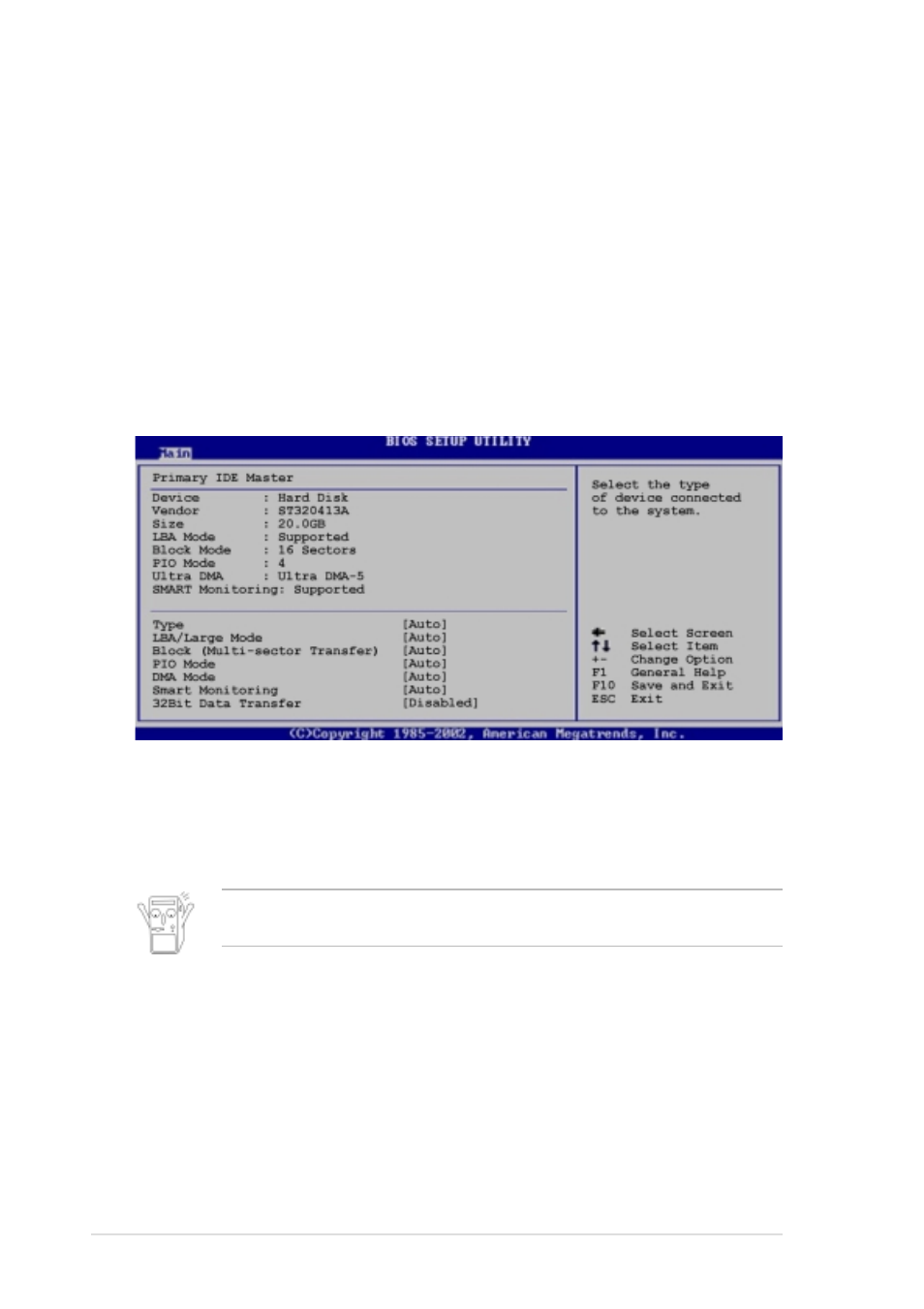 1 primary and secondary ide master/slave | Asus Motherboard A7N8X-VM User Manual | Page 38 / 64