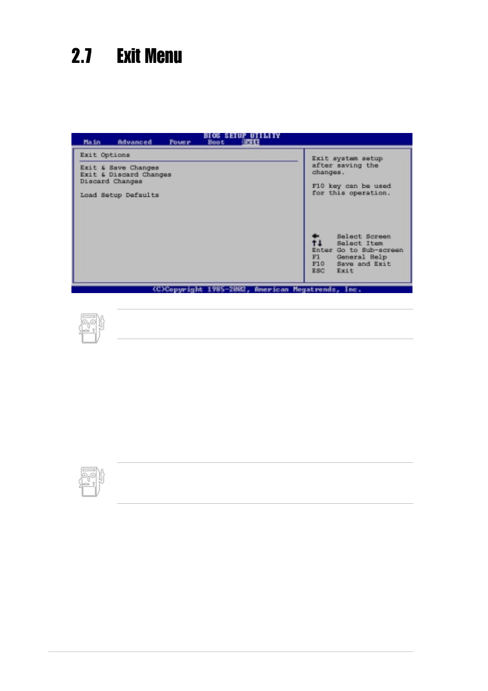 7 exit menu | Asus Motherboard A7N8X-VM User Manual | Page 50 / 64