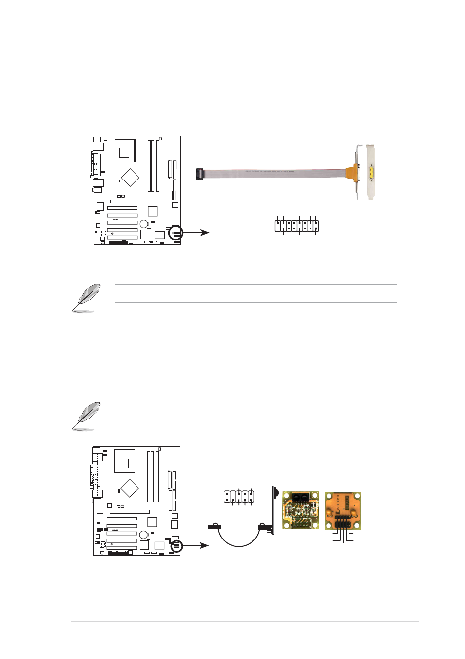 The game/midi module is purchased separately, A7n8x-e game connector game1, A7n8x-e infrared connector | Ir_con1 | Asus A7N8X-E User Manual | Page 47 / 114