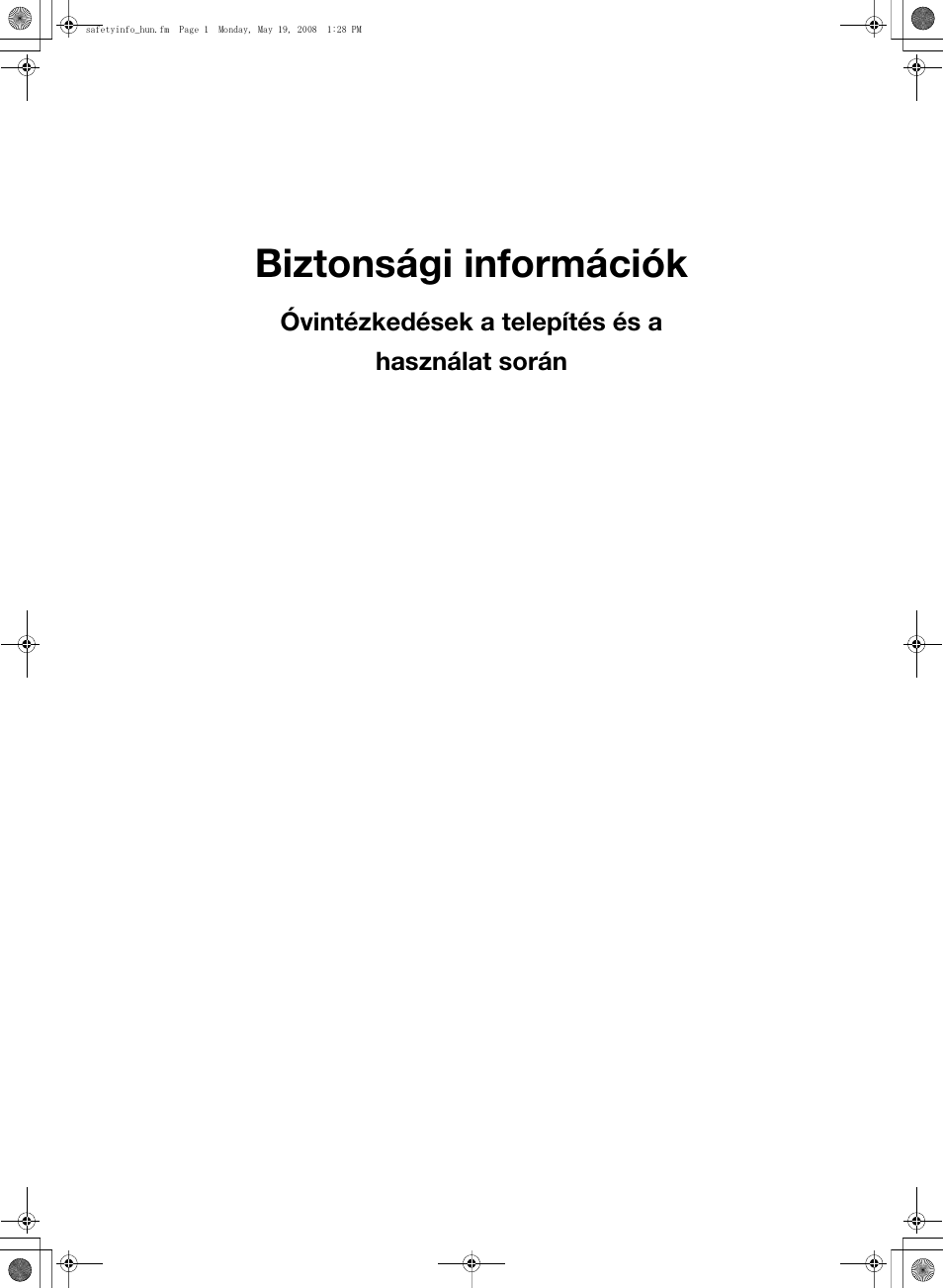 Safetyinfo_hun.pdf, Biztonsági információk | Konica Minolta bizhub PRO 1600P User Manual | Page 107 / 148