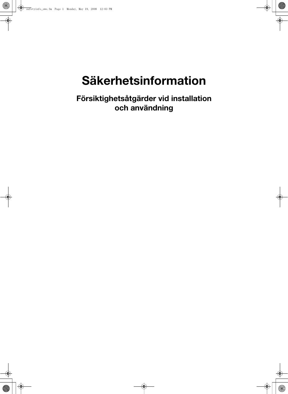 Safetyinfo_swe.pdf, Säkerhetsinformation | Konica Minolta bizhub PRO 1600P User Manual | Page 75 / 148