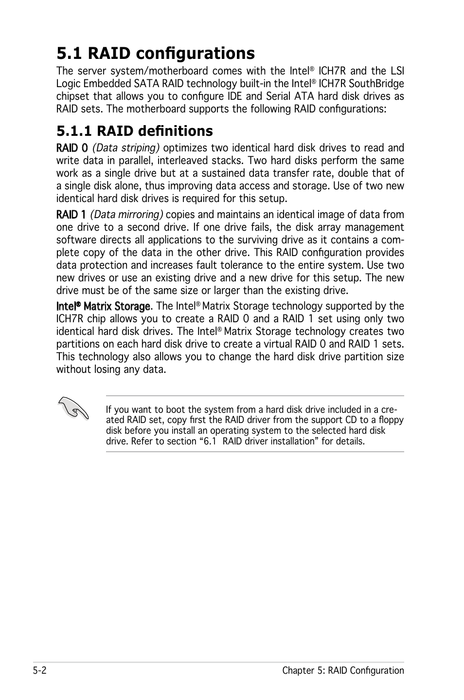 1 raid configurations, 1 raid definitions | Asus Pedestal Server TS100-E4/PI2 User Manual | Page 102 / 158