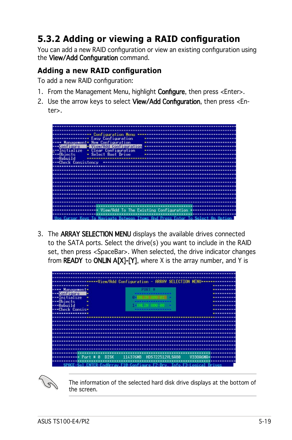 2 adding or viewing a raid configuration | Asus Pedestal Server TS100-E4/PI2 User Manual | Page 119 / 158