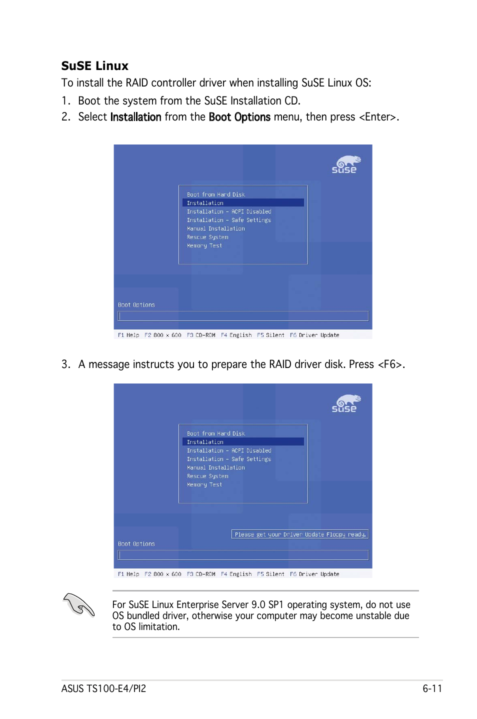 Suse linux | Asus Pedestal Server TS100-E4/PI2 User Manual | Page 145 / 158