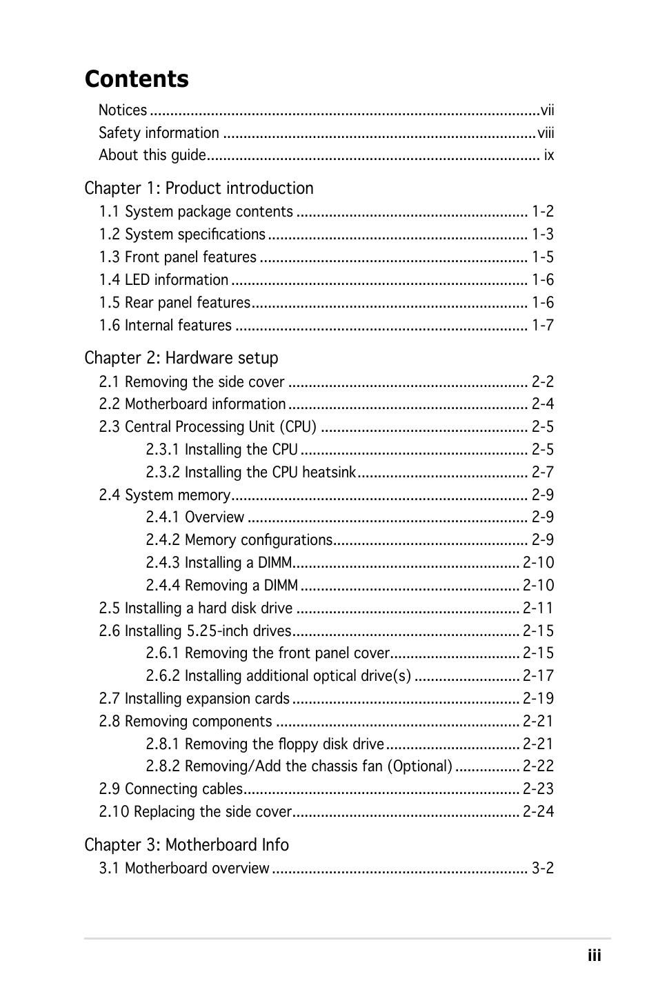 Asus Pedestal Server TS100-E4/PI2 User Manual | Page 3 / 158