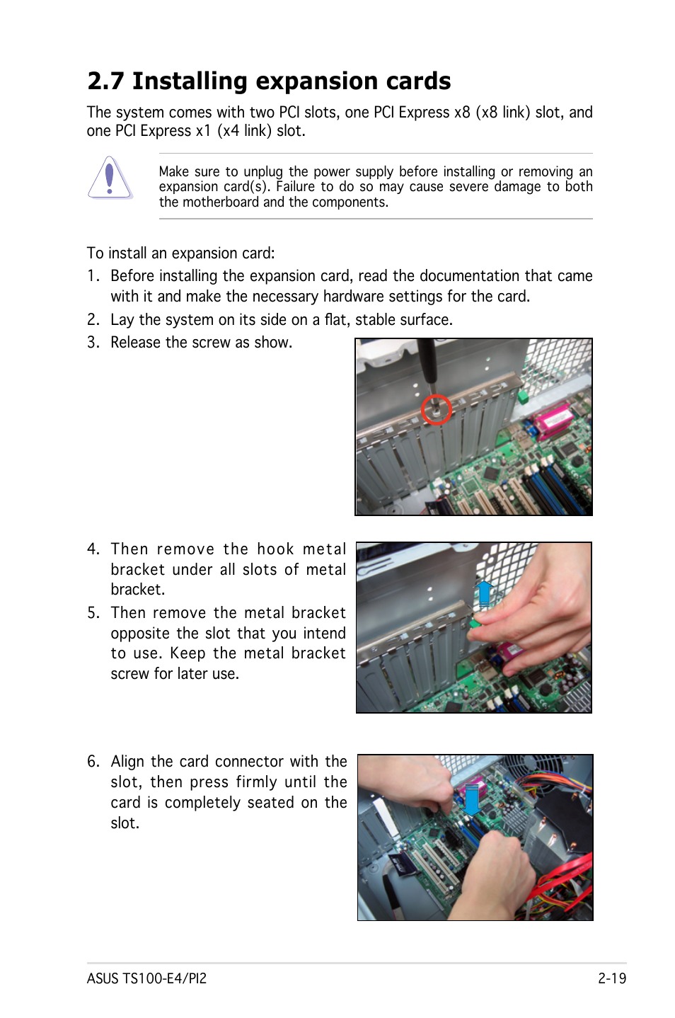 7 installing expansion cards | Asus Pedestal Server TS100-E4/PI2 User Manual | Page 37 / 158