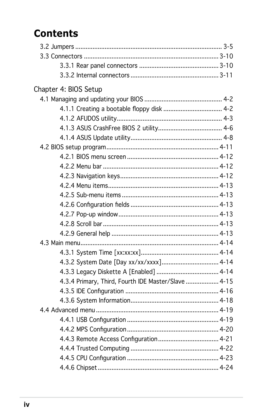 Asus Pedestal Server TS100-E4/PI2 User Manual | Page 4 / 158