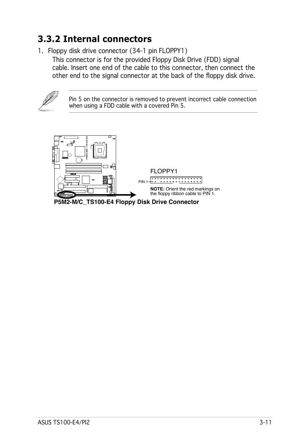 2 internal connectors | Asus Pedestal Server TS100-E4/PI2 User Manual | Page 53 / 158