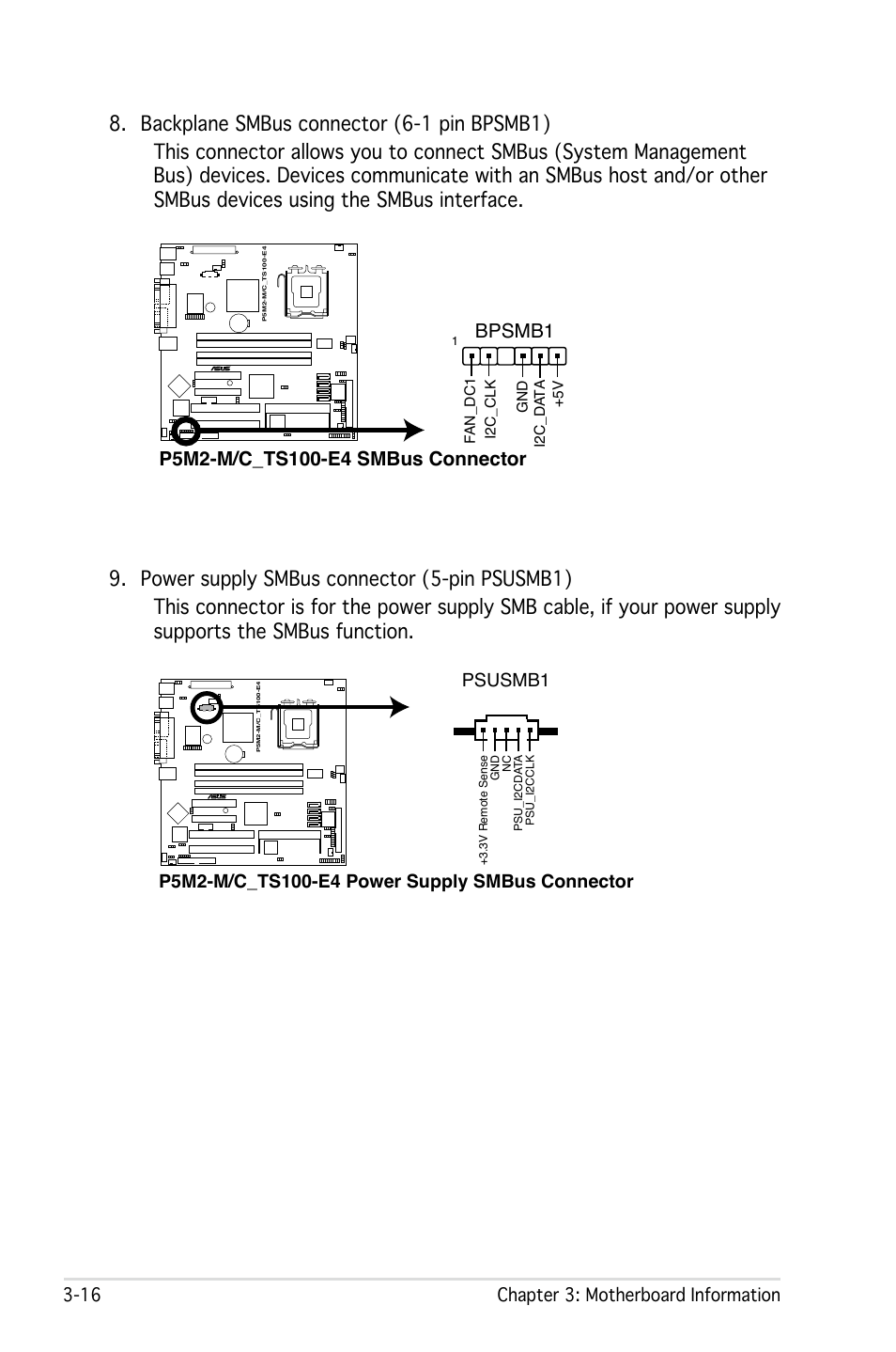 16 chapter 3: motherboard information | Asus Pedestal Server TS100-E4/PI2 User Manual | Page 58 / 158