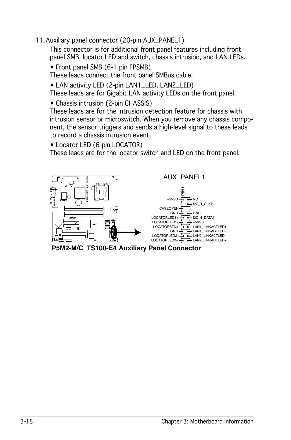 18 chapter 3: motherboard information | Asus Pedestal Server TS100-E4/PI2 User Manual | Page 60 / 158