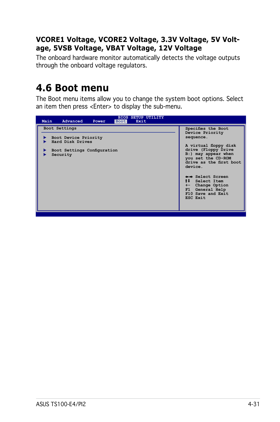 6 boot menu | Asus Pedestal Server TS100-E4/PI2 User Manual | Page 93 / 158