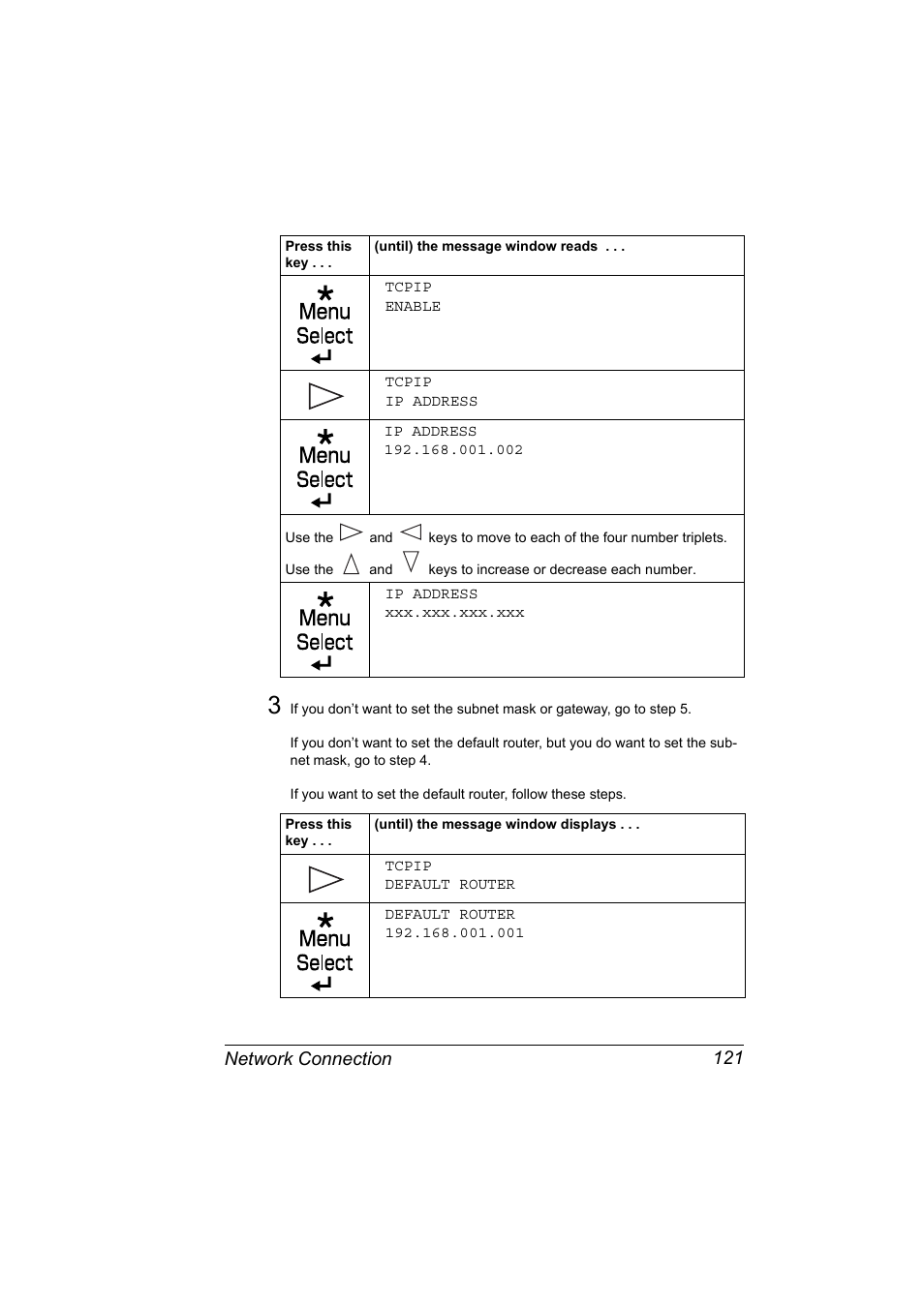 Network connection 121 | Konica Minolta Magicolor 2550 User Manual | Page 137 / 230