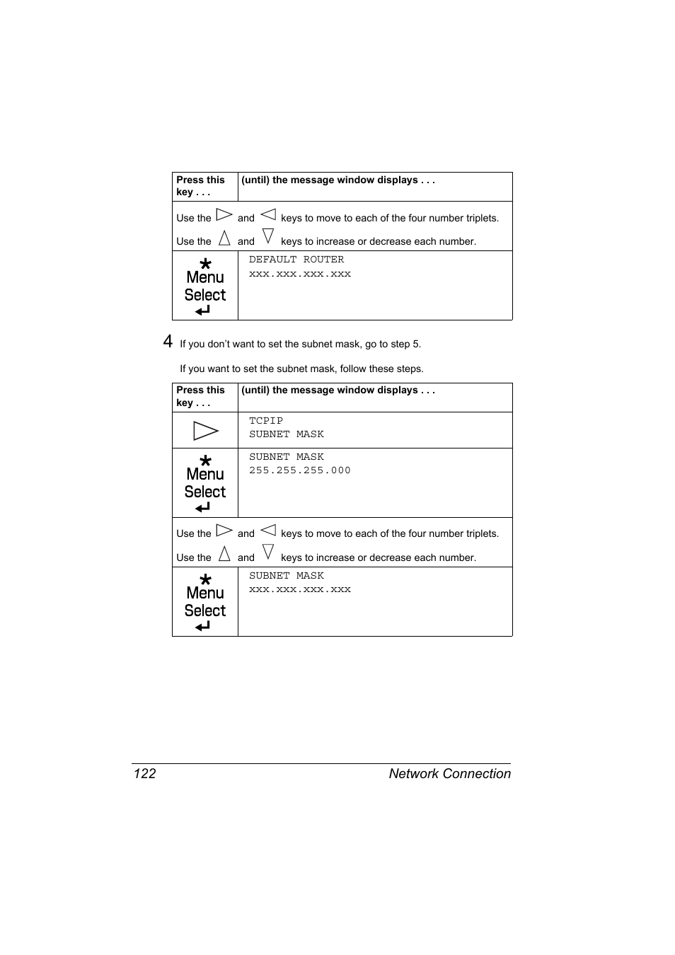 Network connection 122 | Konica Minolta Magicolor 2550 User Manual | Page 138 / 230