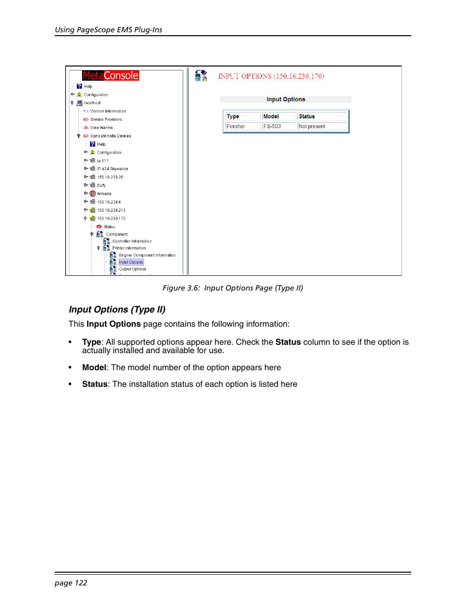 Input options (type ii) | Konica Minolta BIZHUB C30P User Manual | Page 136 / 167