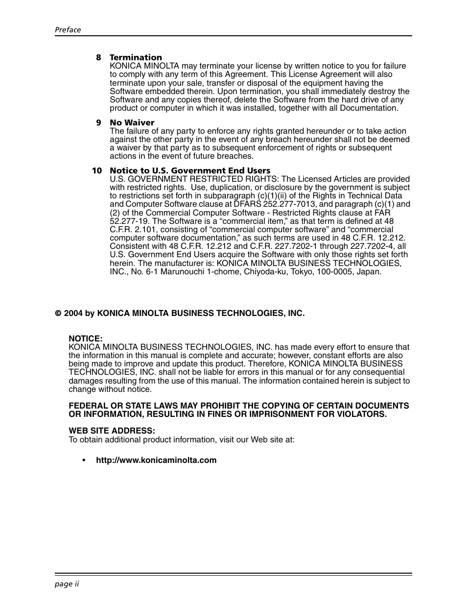 Konica Minolta BIZHUB C30P User Manual | Page 4 / 167