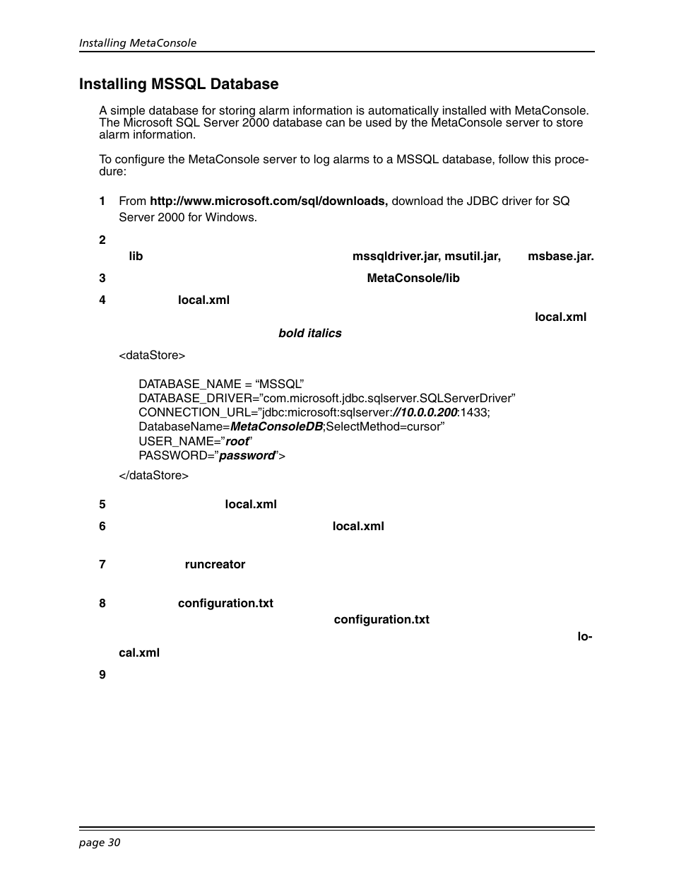 Installing mssql database | Konica Minolta BIZHUB C30P User Manual | Page 44 / 167