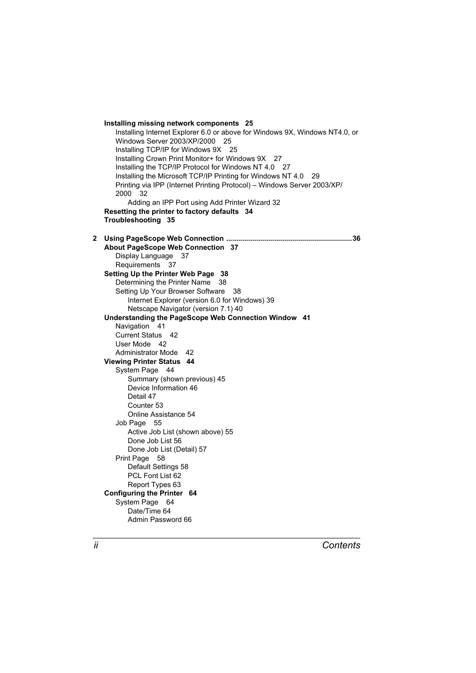 Contents ii | Konica Minolta PagePro 1350EN User Manual | Page 6 / 112