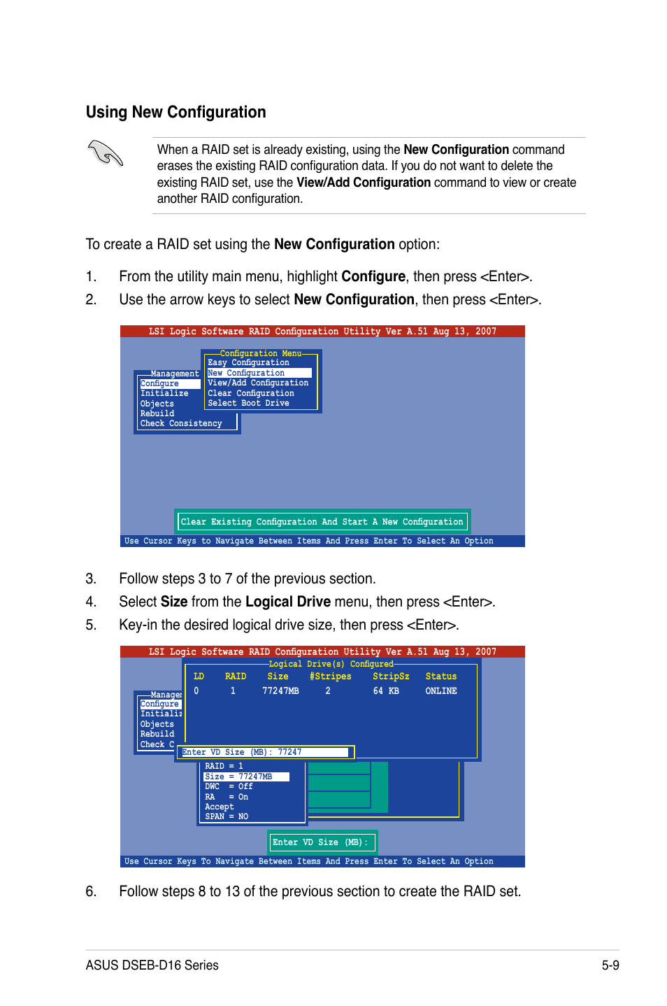 Using new configuration, Asus dseb-d16 series 5-9 | Asus DSEB-D16/SAS User Manual | Page 119 / 200