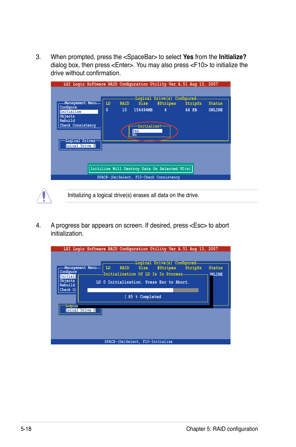 18 chapter 5: raid configuration | Asus DSEB-D16/SAS User Manual | Page 128 / 200