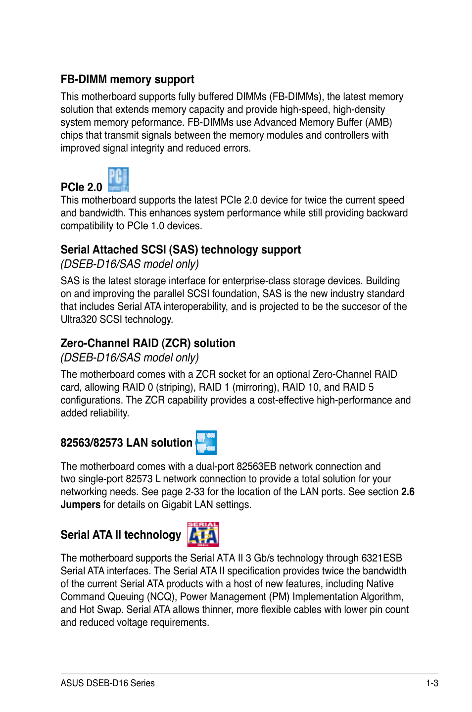 Asus DSEB-D16/SAS User Manual | Page 17 / 200