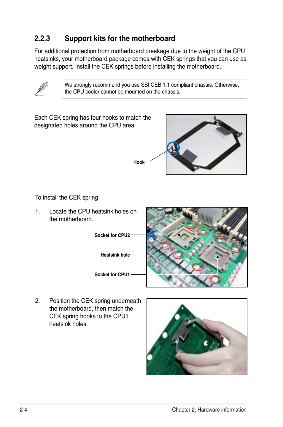 3 support kits for the motherboard, Support kits for the motherboard -4 | Asus DSEB-D16/SAS User Manual | Page 24 / 200