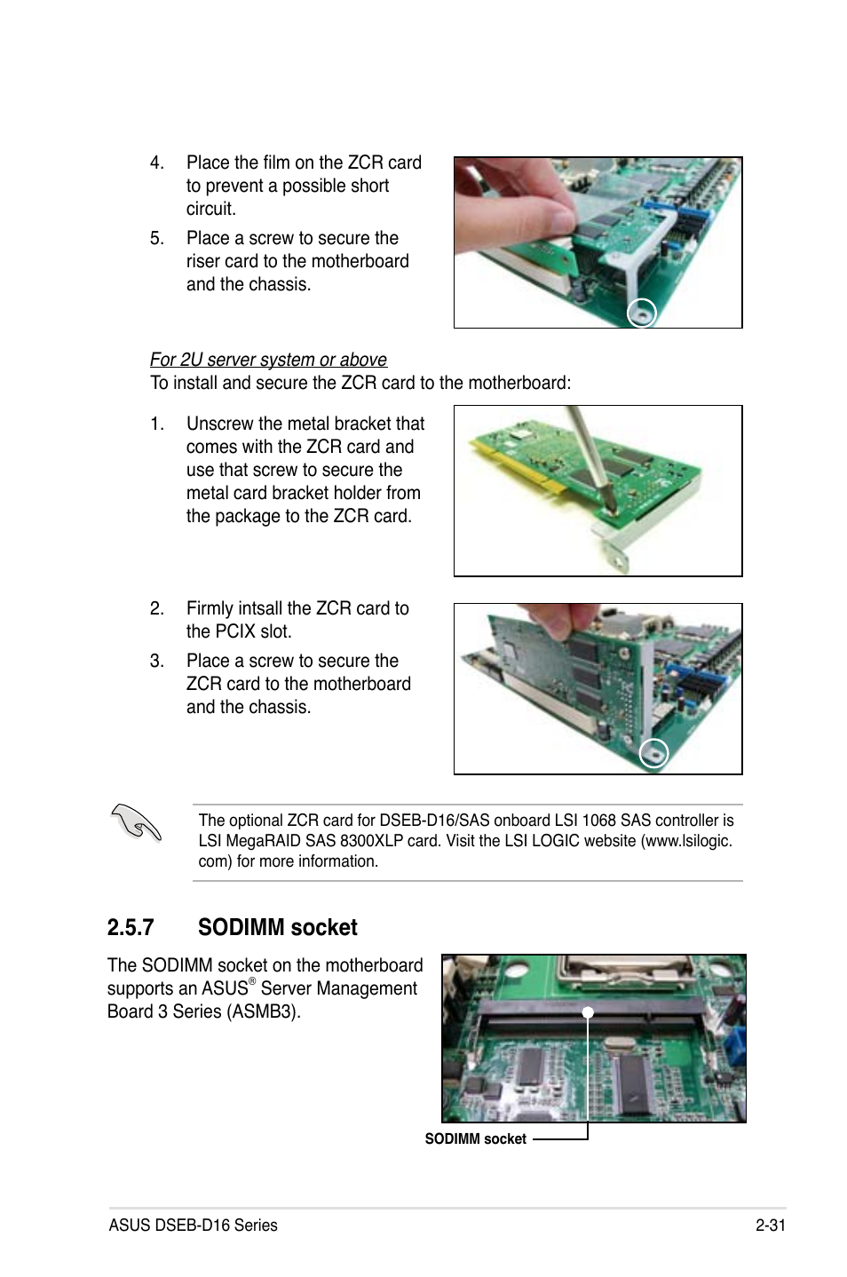 7 sodimm socket, Sodimm socket -31 | Asus DSEB-D16/SAS User Manual | Page 51 / 200