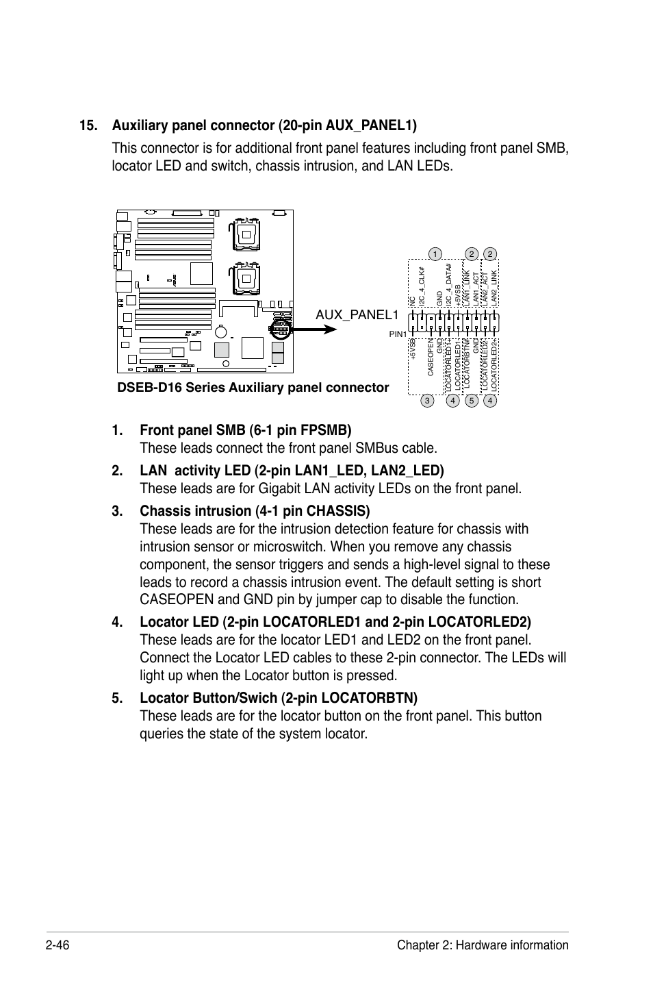 46 chapter 2: hardware information | Asus DSEB-D16/SAS User Manual | Page 66 / 200