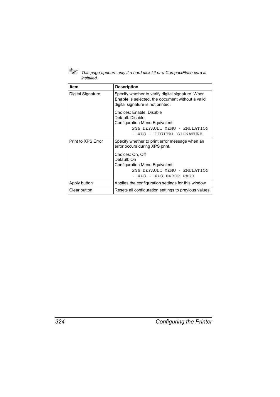 Configuring the printer 324 | Konica Minolta magicolor 5650EN User Manual | Page 344 / 430