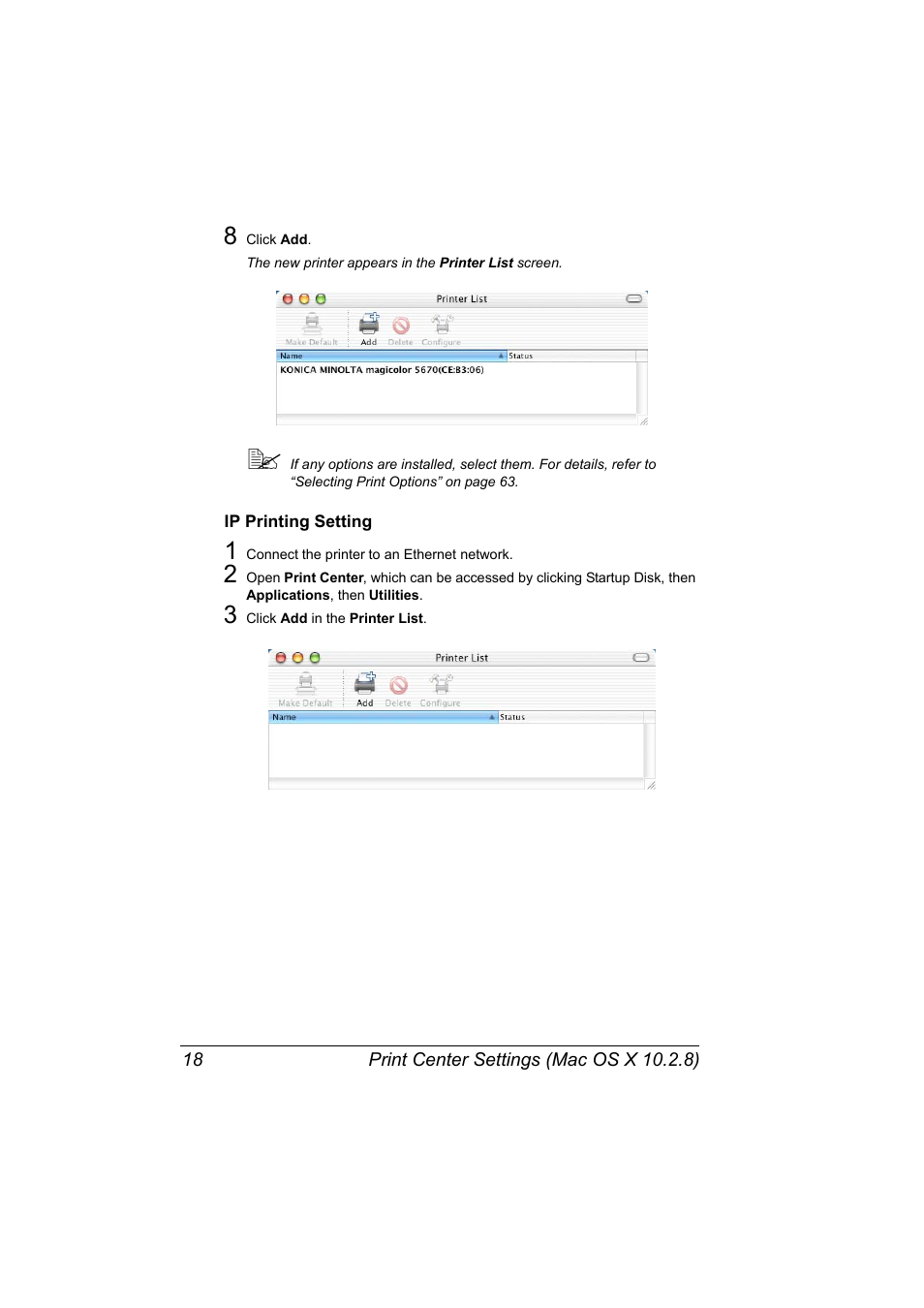 Ip printing setting, Ip printing setting 18 | Konica Minolta magicolor 5650EN User Manual | Page 38 / 430