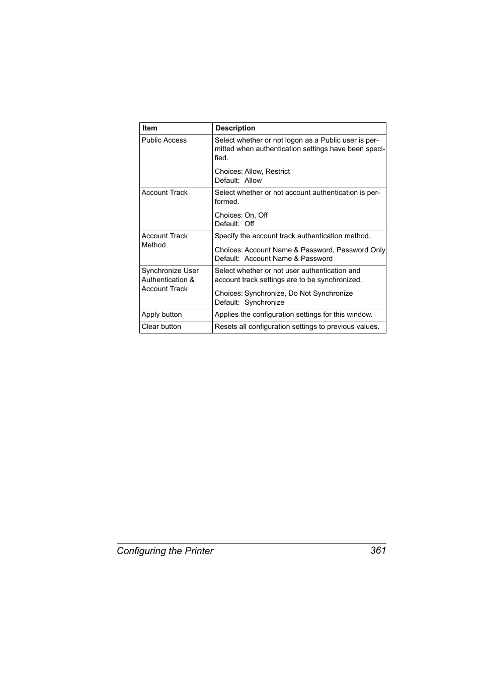 Configuring the printer 361 | Konica Minolta PagePro 5650EN User Manual | Page 379 / 394