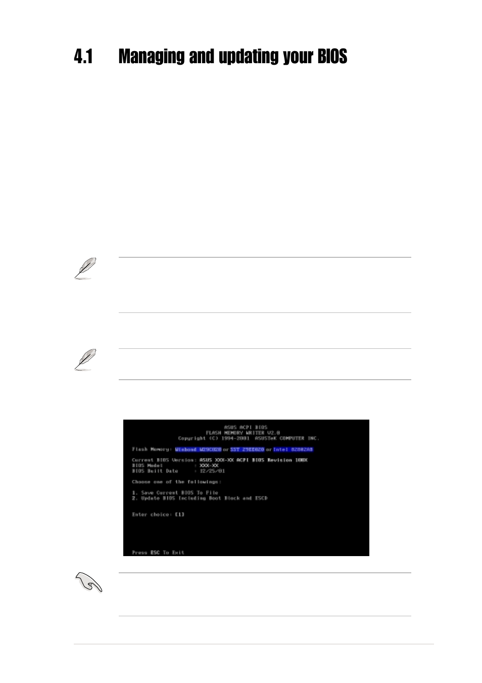 1 managing and updating your bios, 1 creating a bootable disk | Asus Motherboard PR-DLSR533 User Manual | Page 55 / 108