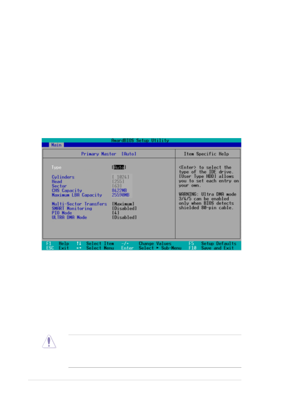 1 primary and secondary master/slave | Asus Motherboard PR-DLSR533 User Manual | Page 64 / 108