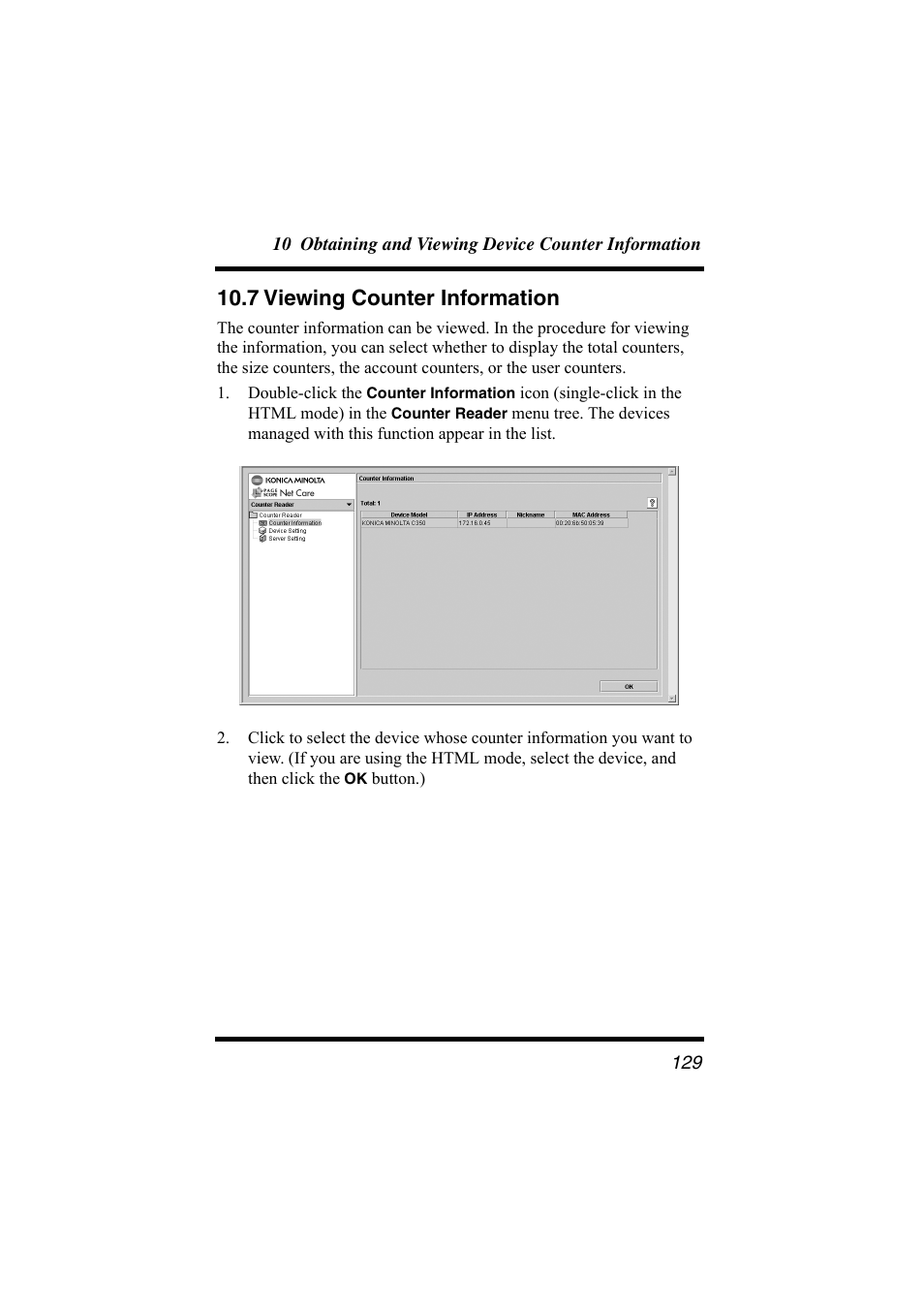 7 viewing counter information | Konica Minolta bizhub C31P User Manual | Page 140 / 147