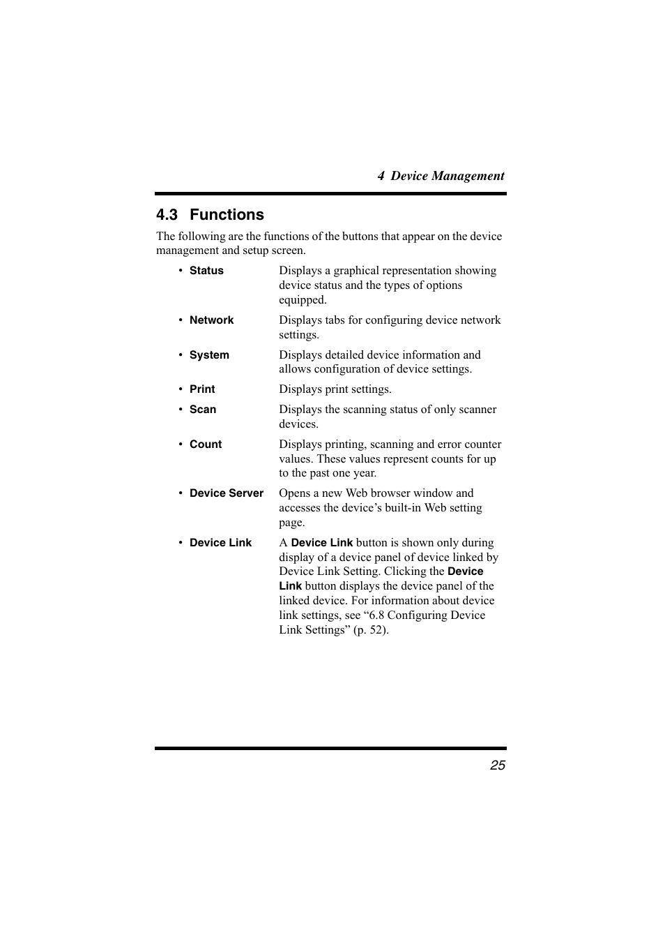 3 functions, Functions | Konica Minolta bizhub C31P User Manual | Page 36 / 147