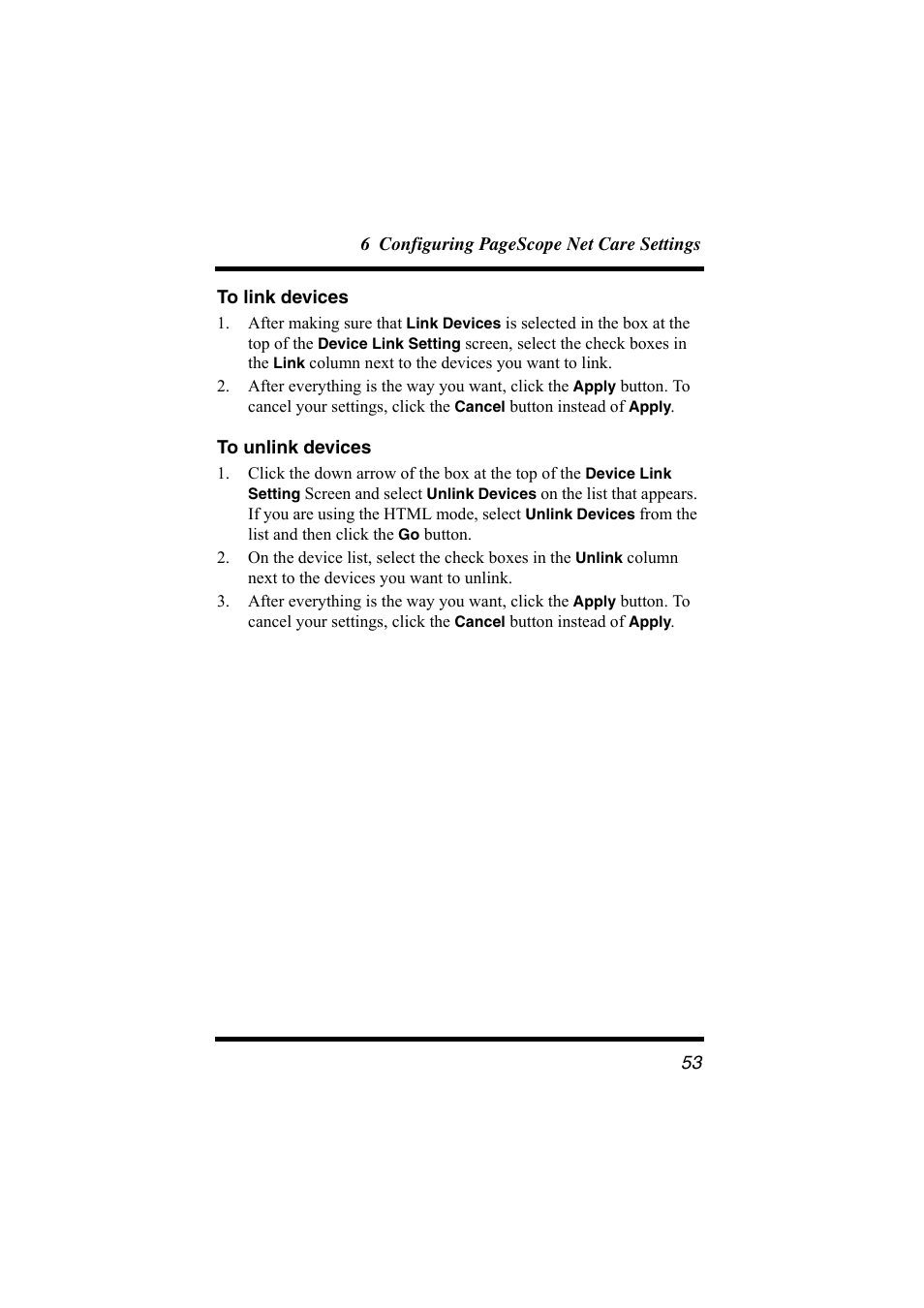 To link devices, To unlink devices | Konica Minolta bizhub C31P User Manual | Page 64 / 147