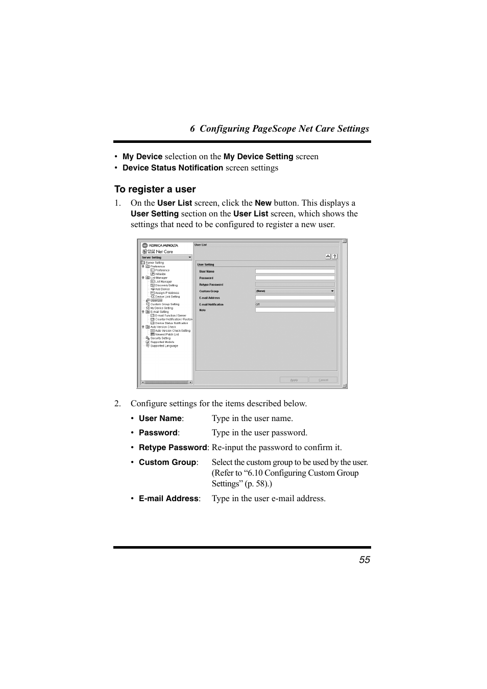 To register a user | Konica Minolta bizhub C31P User Manual | Page 66 / 147