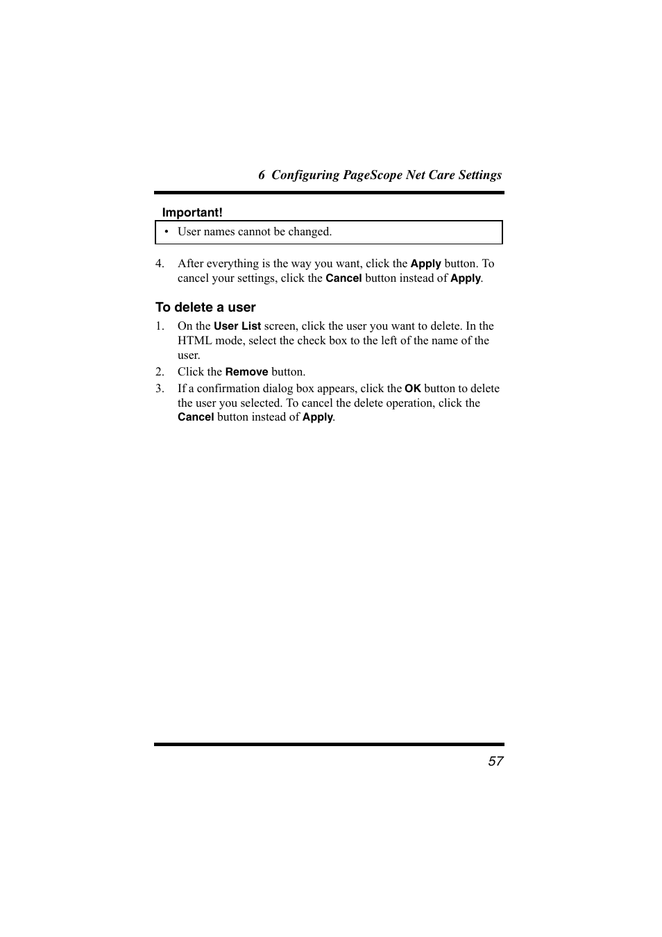 To delete a user | Konica Minolta bizhub C31P User Manual | Page 68 / 147