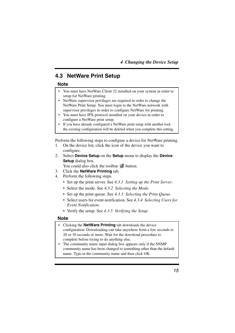 3 netware print setup, Netware print setup | Konica Minolta BIZHUB C30P User Manual | Page 20 / 38