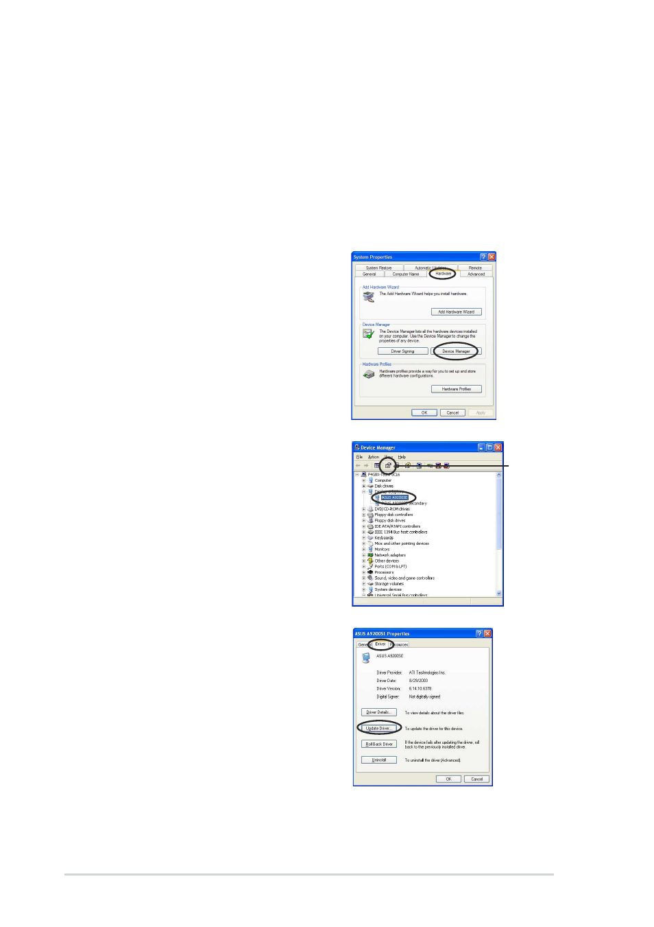 7 update display driver | Asus Graphics Card A9200 Series User Manual | Page 20 / 28