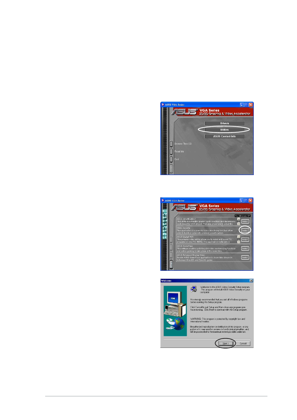 2 install videosecurity | Asus Graphics Card A9200 Series User Manual | Page 25 / 28