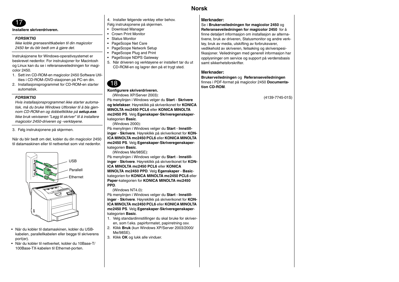 Konica Minolta Magicolor 2450 User Manual | Page 20 / 27