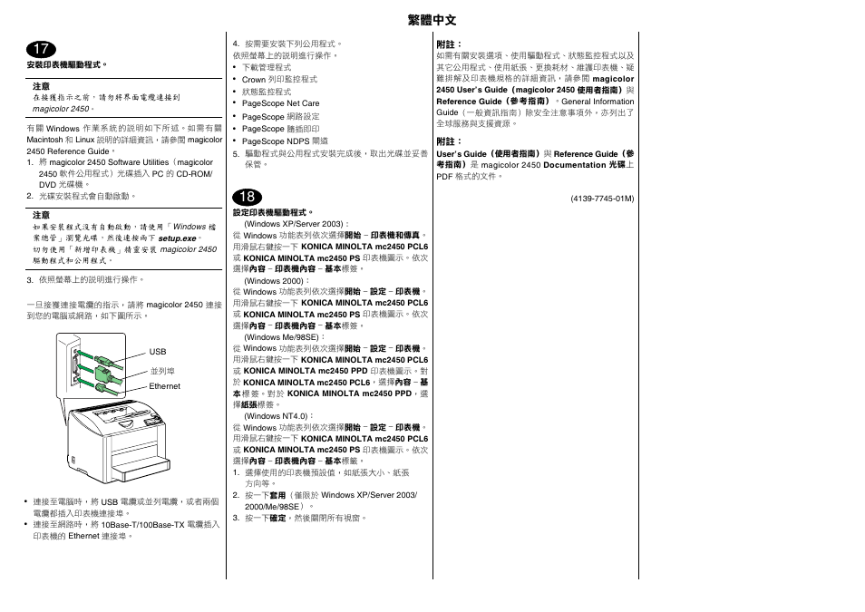 ᖅᡝϛм | Konica Minolta Magicolor 2450 User Manual | Page 22 / 27