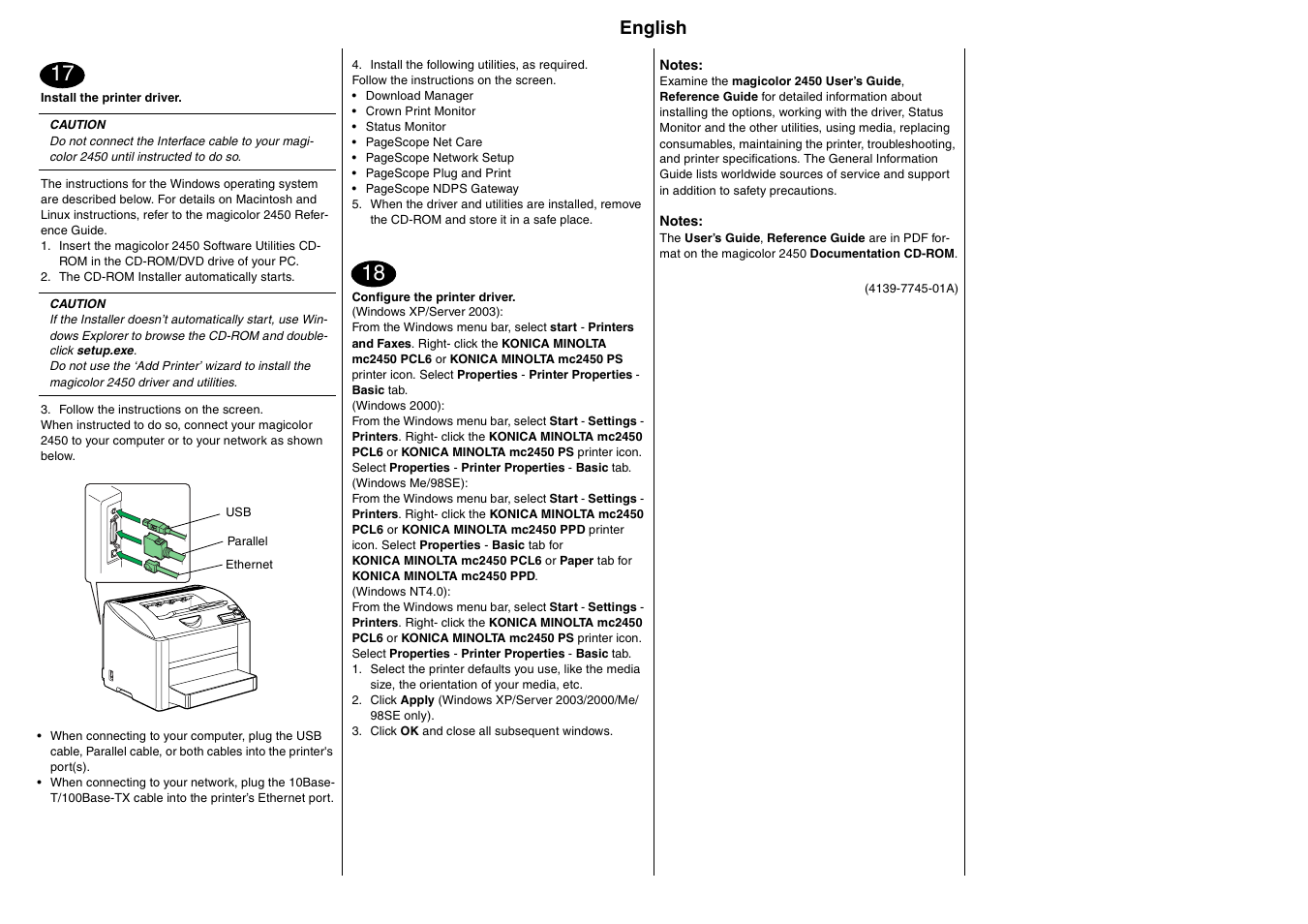 English | Konica Minolta Magicolor 2450 User Manual | Page 5 / 27