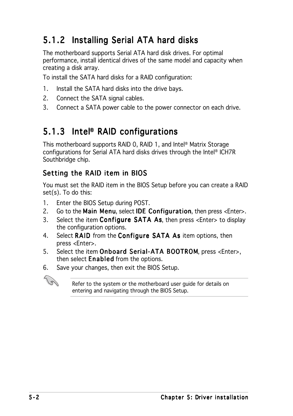 3 5.1.3 intel intel intel intel intel, Raid configurations | Asus Motherboard P5MT-M User Manual | Page 100 / 150