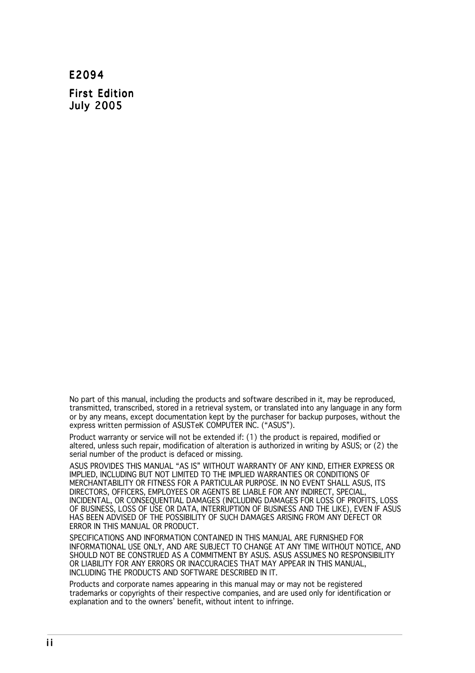 Asus Motherboard P5MT-M User Manual | Page 2 / 150