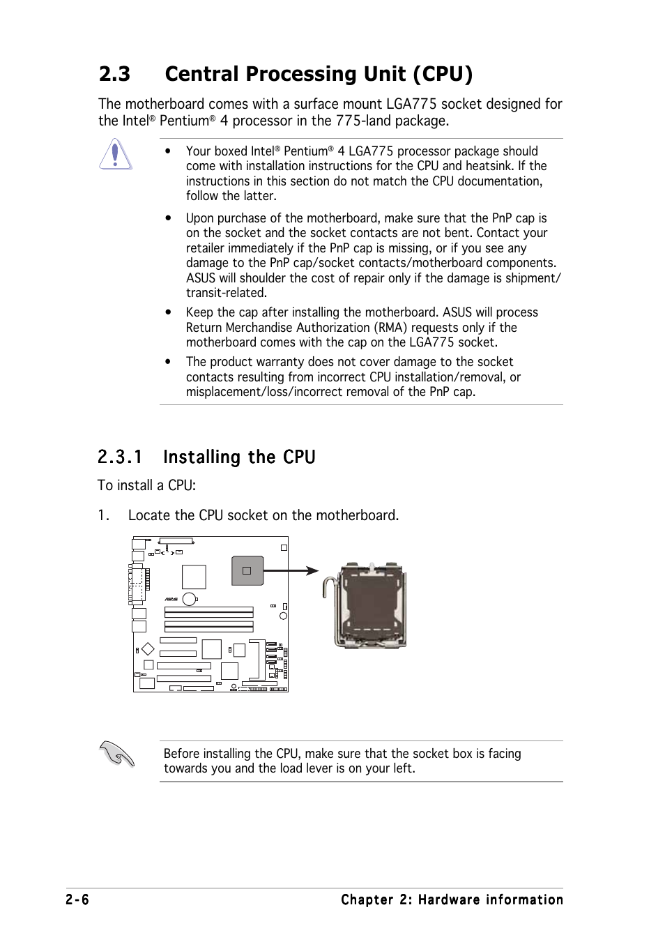 3 central processing unit (cpu) | Asus Motherboard P5MT-M User Manual | Page 26 / 150