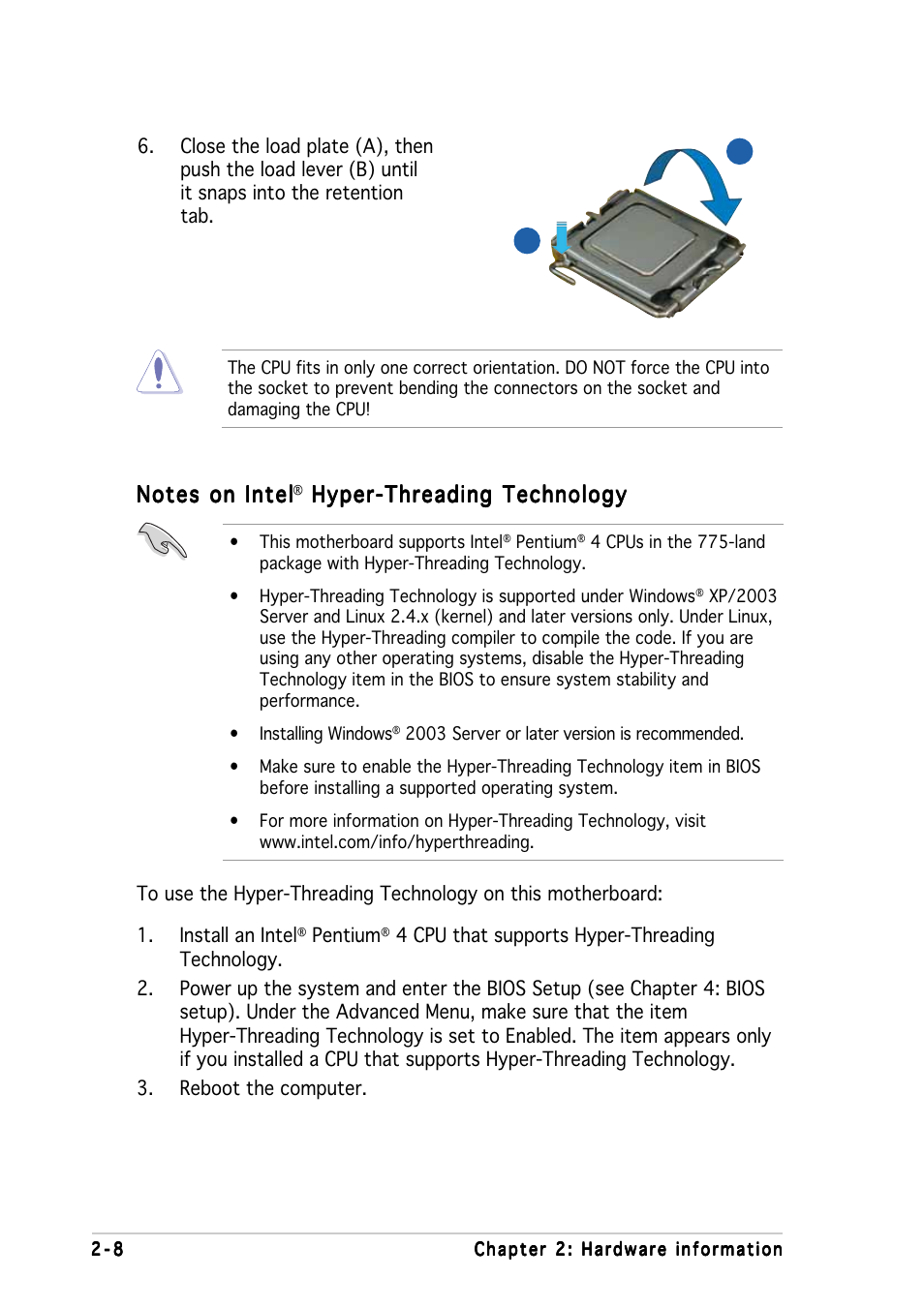 Hyper-threading technology | Asus Motherboard P5MT-M User Manual | Page 28 / 150