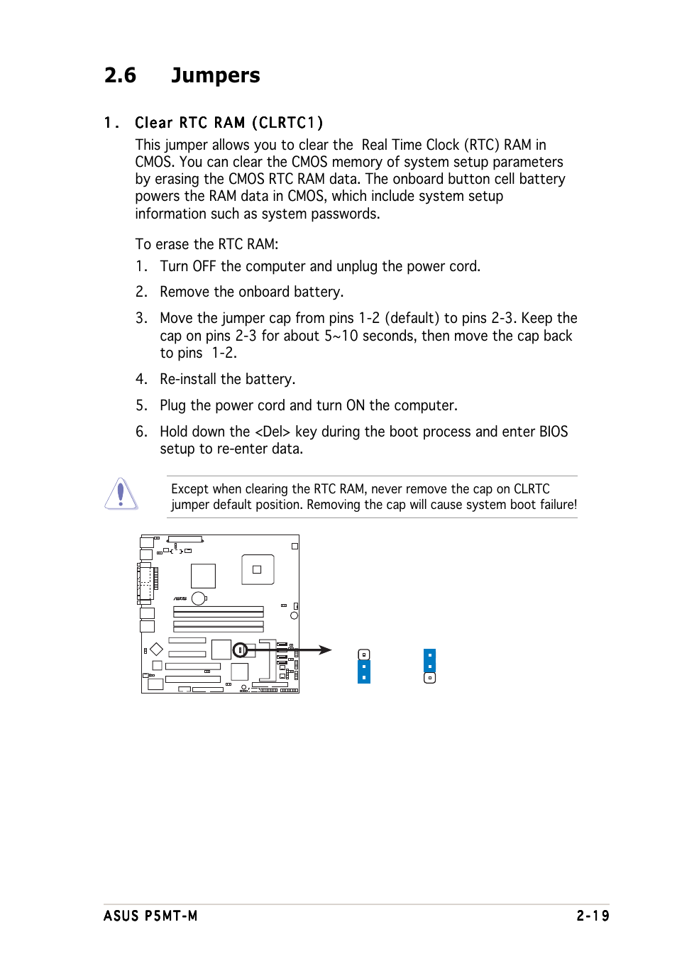 6 jumpers | Asus Motherboard P5MT-M User Manual | Page 39 / 150