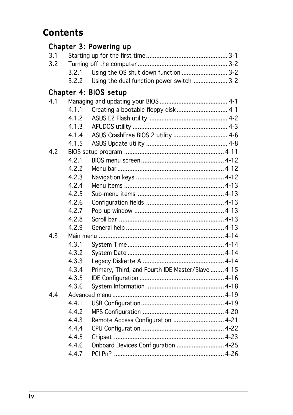 Asus Motherboard P5MT-M User Manual | Page 4 / 150