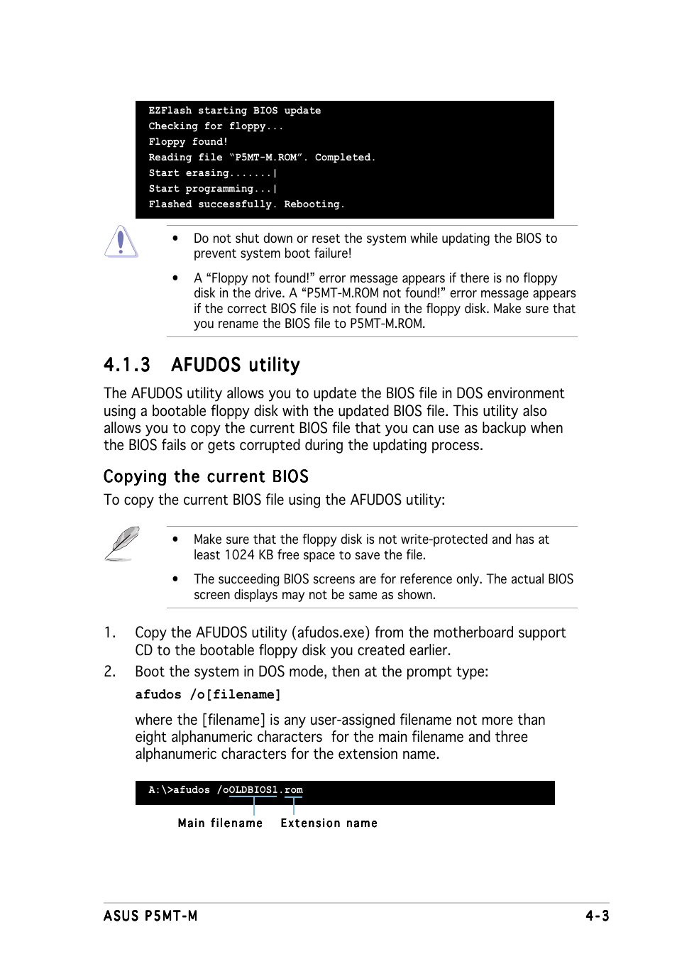 Copying the current bios | Asus Motherboard P5MT-M User Manual | Page 63 / 150